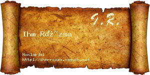 Ihm Rózsa névjegykártya